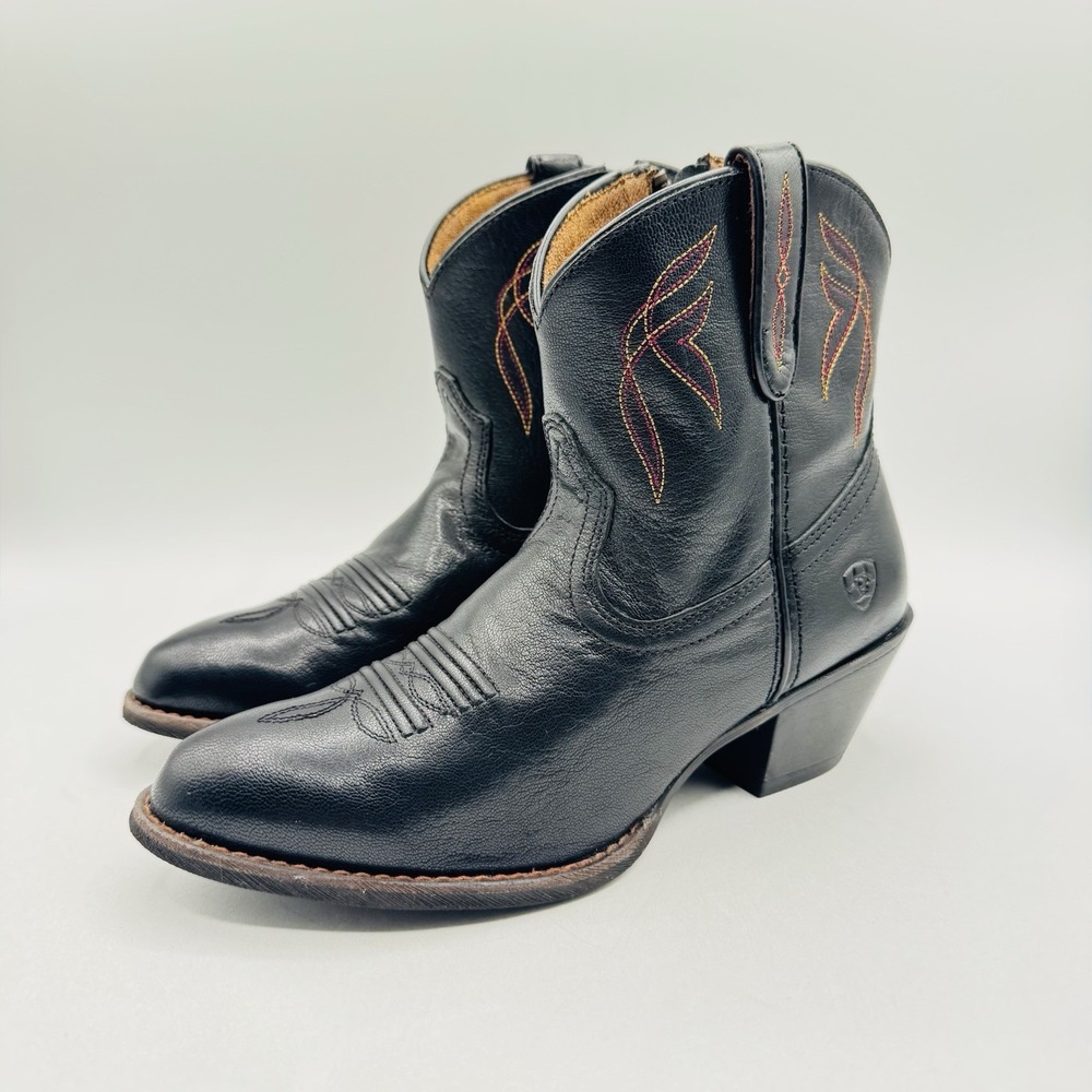 Ariat Darlin Ankle Boots Women's Size 7.5 B Black Leather